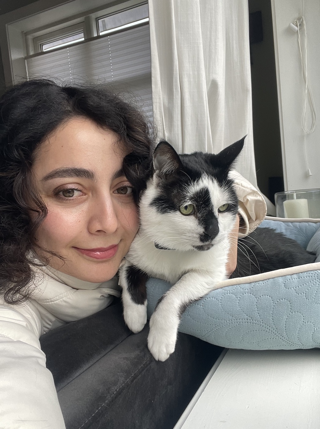 Niloofar with her cat